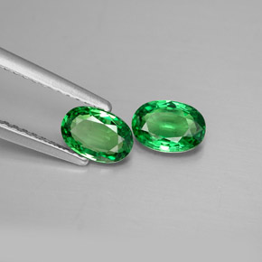 Gemas de granate tsavorita verde natural de  ct, corte óvalo, VVS-VS