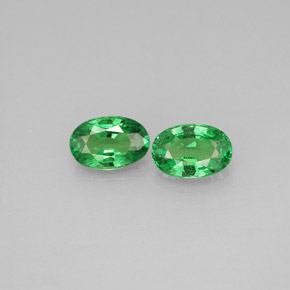 Gemas de granate tsavorita verde natural de  ct, corte óvalo, VS