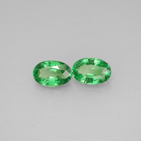 Gemas de granate tsavorita verde natural de  ct, corte óvalo, VS