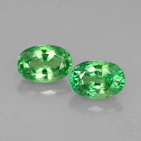 Gemas de granate tsavorita verde natural de  ct, corte óvalo, VS
