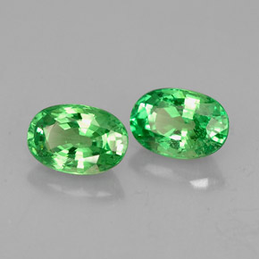 Gemas de granate tsavorita verde natural de  ct, corte óvalo, VS