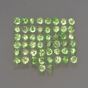 Gemas de granate tsavorita verde natural de  ct, corte redondo, VS