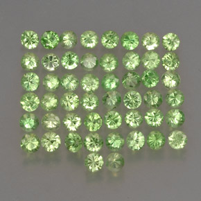 Gemas de granate tsavorita verde natural de  ct, corte redondo, VS