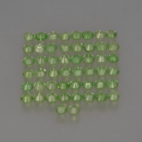 Gemas de granate tsavorita verde natural de  ct, corte redondo, VS