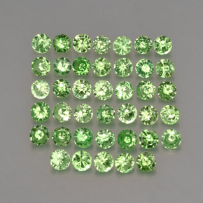 Gemas de granate tsavorita verde natural de  ct, corte redondo, VS