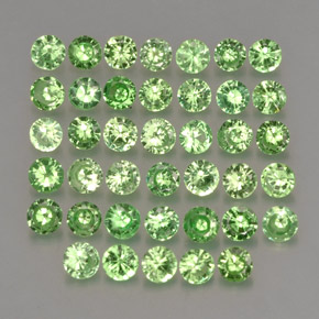Gemas de granate tsavorita verde natural de  ct, corte redondo, VS