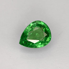 Granate tsavorita verde natural de 0,70 ct, en forma de pera, SI