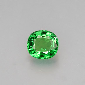 Granate tsavorita verde natural de 0,59 ct, corte cojín, VS