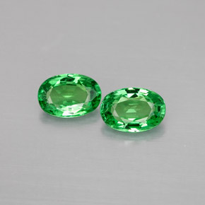 Gemas de granate tsavorita verde natural de  ct, corte óvalo, VVS-VS