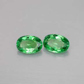Gemas de granate tsavorita verde natural de  ct, corte óvalo, VVS-VS
