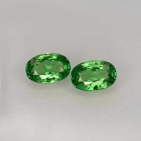 Gemas de granate tsavorita verde natural de  ct, corte óvalo, VVS-VS