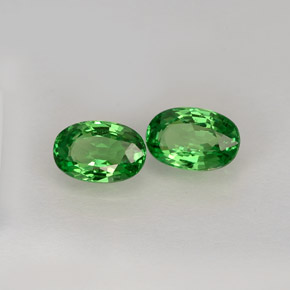 Gemas de granate tsavorita verde natural de  ct, corte óvalo, VVS-VS