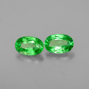 Gemas de granate tsavorita verde natural de  ct, corte óvalo, VS