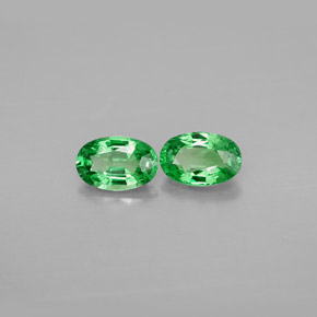 Gemas de granate tsavorita verde natural de  ct, corte óvalo, VS