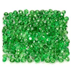 Gemas de granate tsavorita verde natural de  ct, corte redondo, VVS