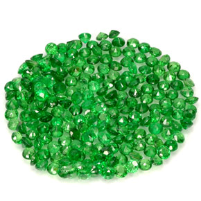 Gemas de granate tsavorita verde natural de  ct, corte redondo, VVS