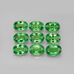 Gemas de granate tsavorita verde natural de  ct, corte óvalo, VS