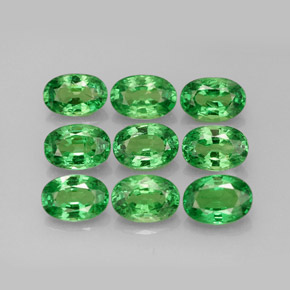 Gemas de granate tsavorita verde natural de  ct, corte óvalo, VS