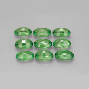 Gemas de granate tsavorita verde natural de  ct, corte óvalo, VS