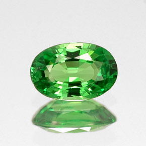 Granate tsavorita verde natural de 0,53 ct, corte óvalo, VVS