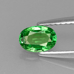 granate tsavorita Verde cromo natural de 0.61 ct, Corte Óvalo, VVS-VS