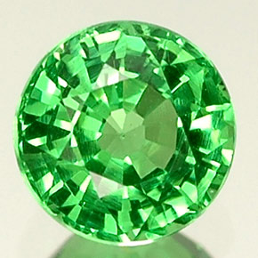 granate tsavorita Verde intenso natural de 0.39 ct, Corte Redondo, VVS-VS