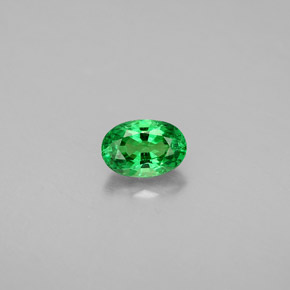 Granate tsavorita verde natural de 0,71 ct, corte óvalo, VS