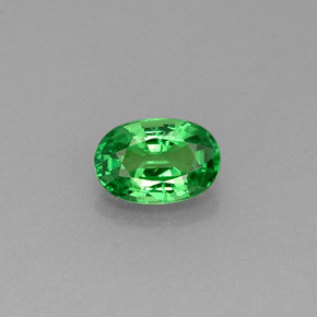 Granate tsavorita verde natural de 0,63 ct, corte óvalo, VVS-VS