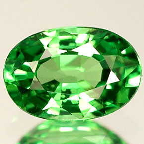 Granate tsavorita verde natural de 0,64 ct, corte óvalo, VVS