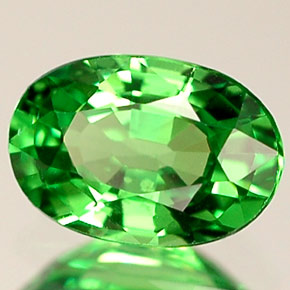 Granate tsavorita verde natural de 0,64 ct, corte óvalo, VVS