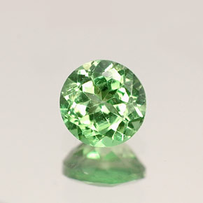 granate tsavorita Verde intenso natural de 0.41 ct, Corte Redondo, VVS-VS