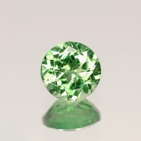 granate tsavorita Verde intenso natural de 0.41 ct, Corte Redondo, VVS-VS