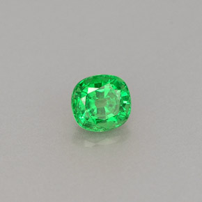 Granate tsavorita verde natural de 0,46 ct, corte cojín, VS