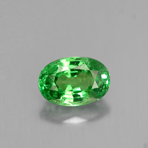 Granate tsavorita verde natural de 0,66 ct, corte óvalo, VS