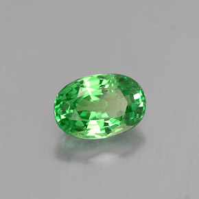 Granate tsavorita verde natural de 0,66 ct, corte óvalo, VS