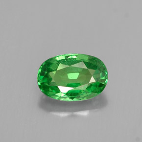 Granate tsavorita verde natural de 0,65 ct, corte óvalo, VS