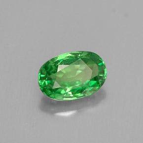 Granate tsavorita verde natural de 0,65 ct, corte óvalo, VS