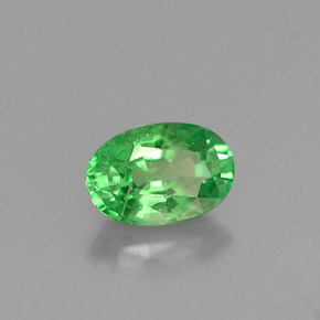 Granate tsavorita verde natural de 0,57 ct, corte óvalo, VS-SI