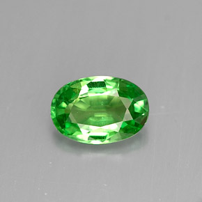 Granate tsavorita verde natural de 0,54 ct, corte óvalo, VS