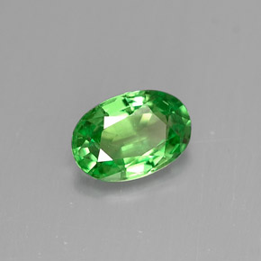 Granate tsavorita verde natural de 0,54 ct, corte óvalo, VS