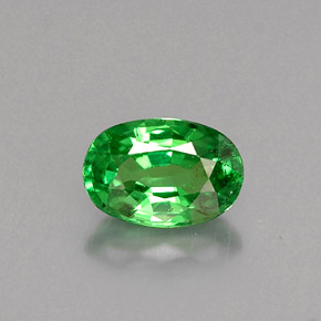 Granate tsavorita verde natural de 0,61 ct, corte óvalo, VS