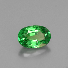 Granate tsavorita verde natural de 0,61 ct, corte óvalo, VS