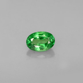 Granate tsavorita verde natural de 0,68 ct, corte óvalo, VS