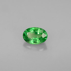 Granate tsavorita verde natural de 0,68 ct, corte óvalo, VS