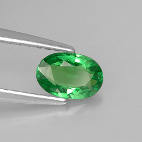 Granate tsavorita verde natural de 0,56 ct, corte óvalo, VS
