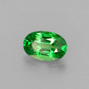 Granate tsavorita verde natural de 0,50 ct, corte óvalo, VS