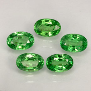 Gemas de granate tsavorita verde natural de  ct, corte óvalo, VVS-VS