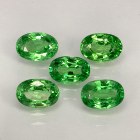 Gemas de granate tsavorita verde natural de  ct, corte óvalo, VVS-VS