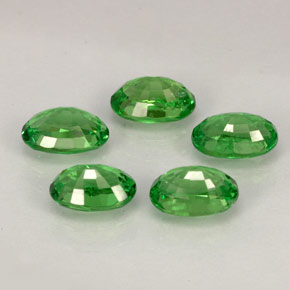 Gemas de granate tsavorita verde natural de  ct, corte óvalo, VVS-VS