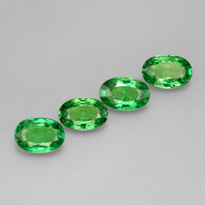Gemas de granate tsavorita verde natural de  ct, corte óvalo, VVS-VS